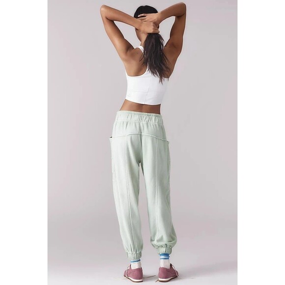 Daily Practice by Anthropologie Slouchy Jogger Pants Pull-on Ribbed L NEW 280531 - Picture 7 of 13